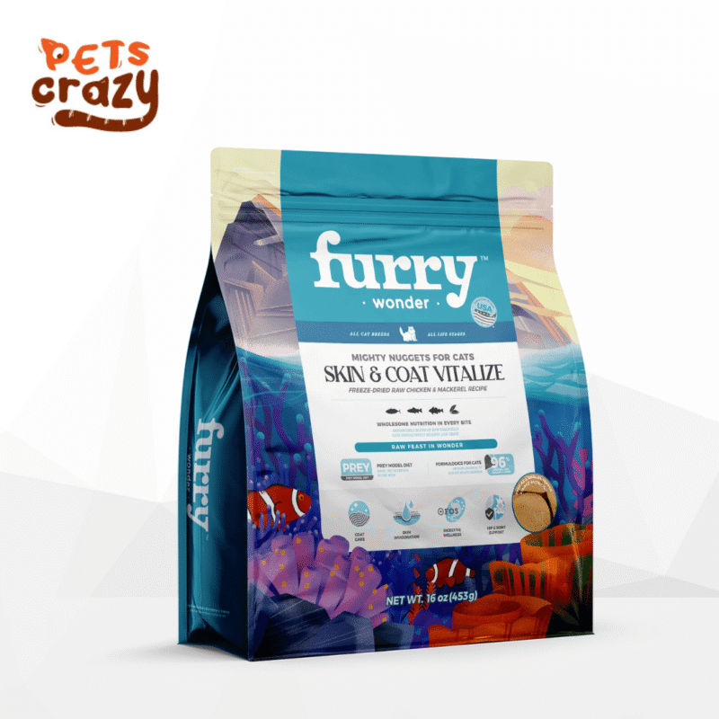 Furry Wonder Freeze-Dried Raw Salmon & Mackerel Recipe for Cats - Skin & Coat Vitalize