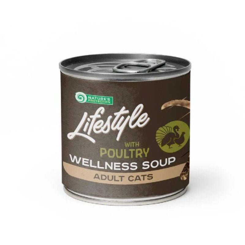 Wellness Soup for Adult Long Haired Cats with Poultry | Nature's Protection Cat Wet Food *Lifestyle Series*