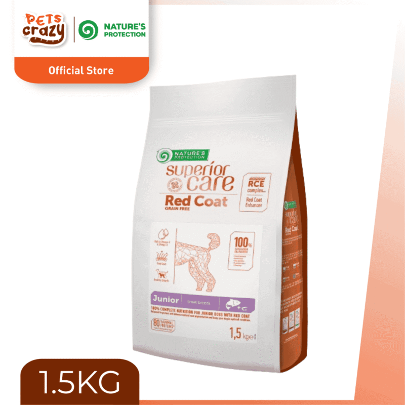 Red Coat Salmon + Krill Junior Small Breed Tear Stains Off | Nature's Protection Superior Care Dog Dry Food