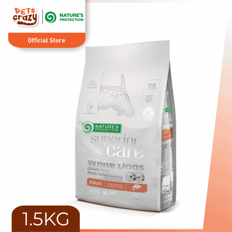 White Dog Adult Salmon Tear Stains Off | Nature's Protection Superior Care Dog Dry Food