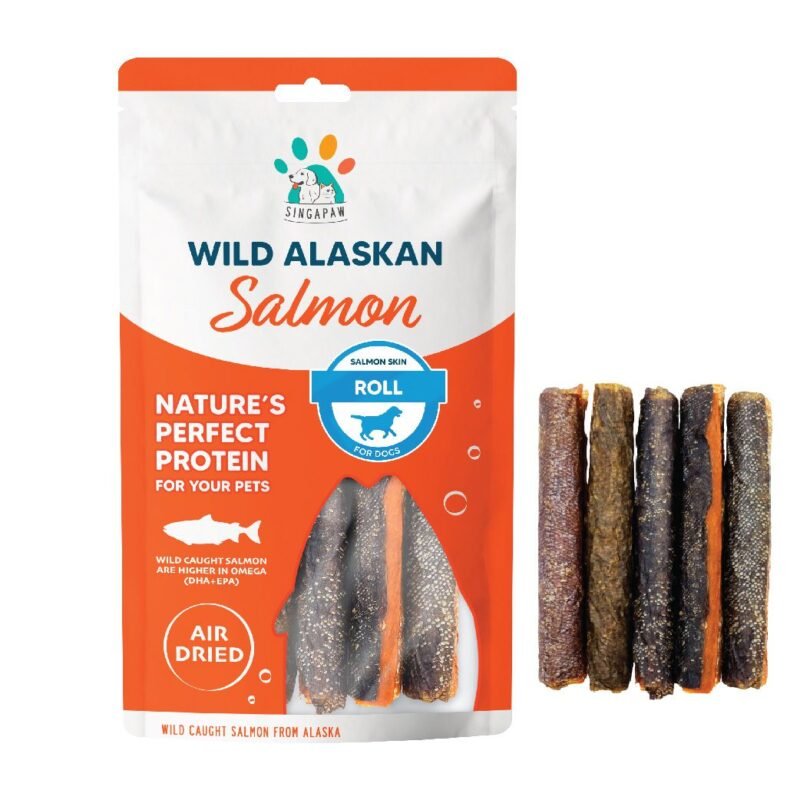 Salmon Skin Roll Dog Snack 90g | Singapaw