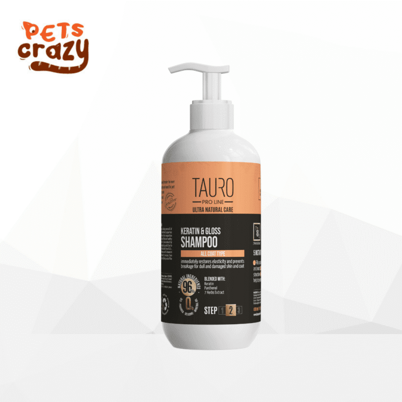 Keratin & Gloss Shampoo for Dogs and Cats Coat | Tauro Pro Line Ultra Natural Care
