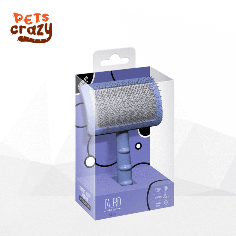 Plastic Brush for Pets with Teeth Rectangular Shape 20mm Thin | Tauro Pro Line