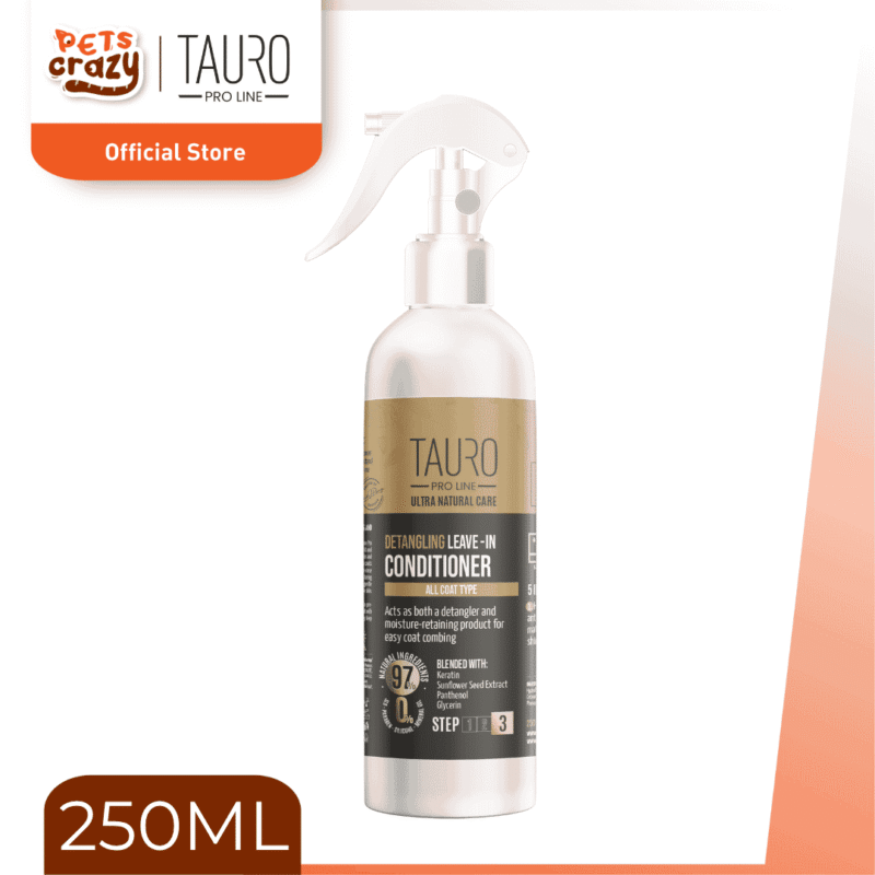 Detangling Leave-In Conditioner Spray for Dogs and Cats Coat | Tauro Pro Line Ultra Natural Care