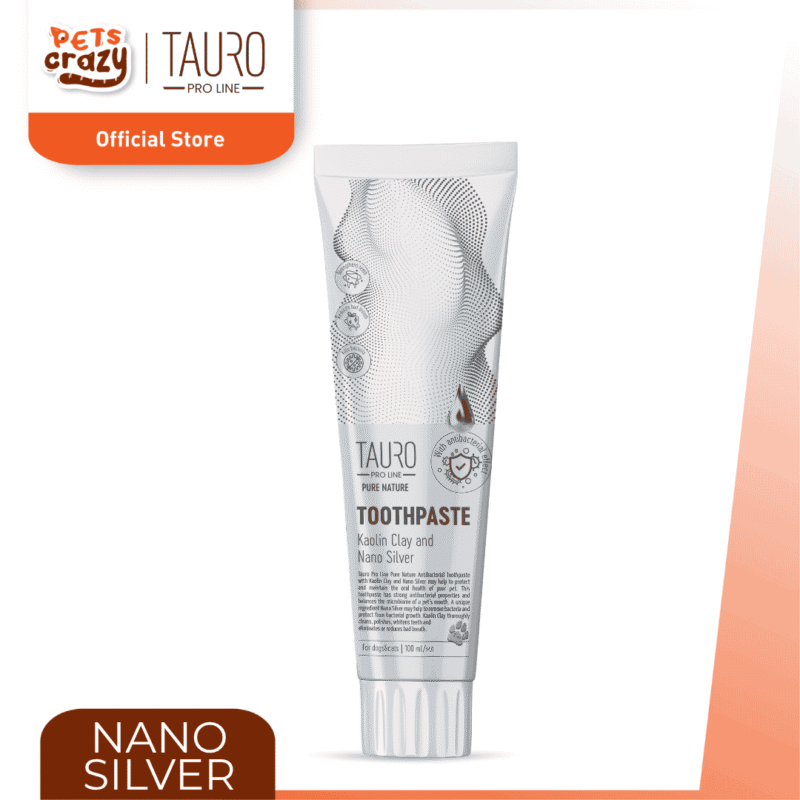 Toothpaste with White Clay (Kaolin), Zeolite and Silver Nanoparticles for Pets | Tauro Pro Line Pure Nature Series