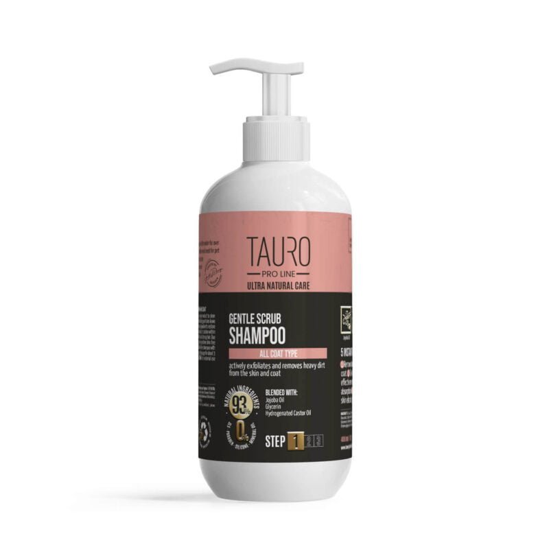 Gentle Scrub Shampoo for Dogs and Cats Coat | Tauro Proline Ultra Natural Care