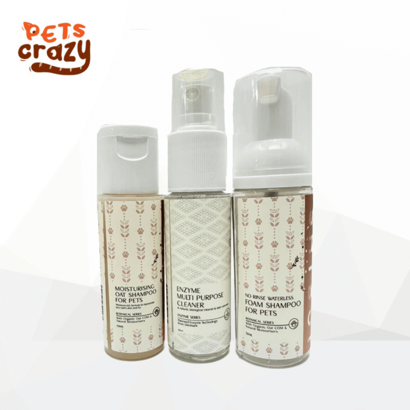 Pet Starter Kit (Oatmeal Shampoo + Waterless Foam Shampoo + Enzyme Multi Purpose Cleaner) 50ml x 3 | Shibui