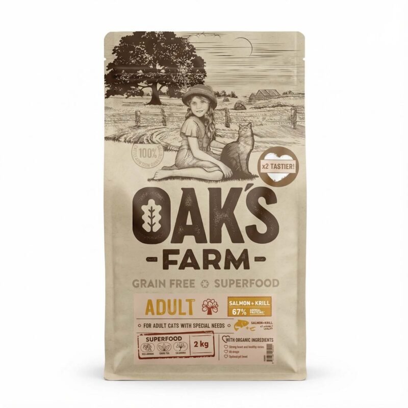Sterilised Salmon with Krill Grain Free for Adult Cat | Oaks Farm