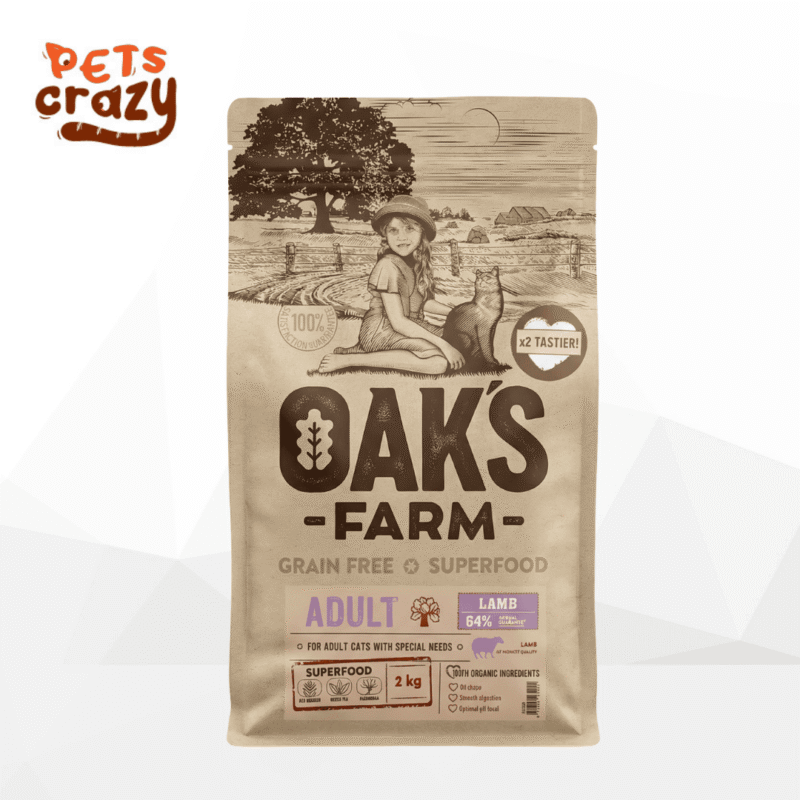 Lamb Grain Free for Adult Cat | Oaks Farm Cat Dry Food