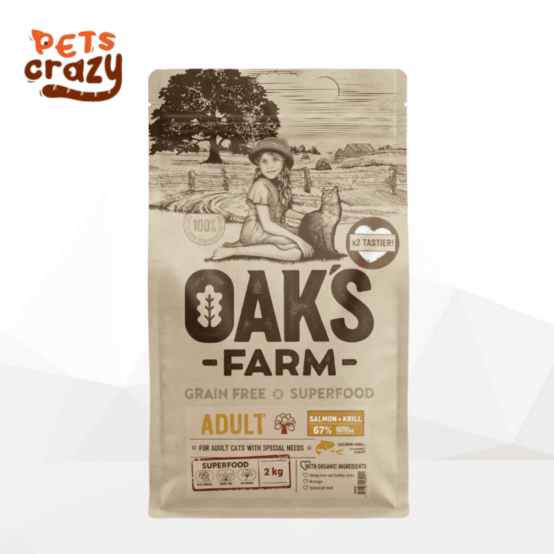 Salmon with Krill Grain Free for Adult Cat | Oaks Farm Cat Dry Food