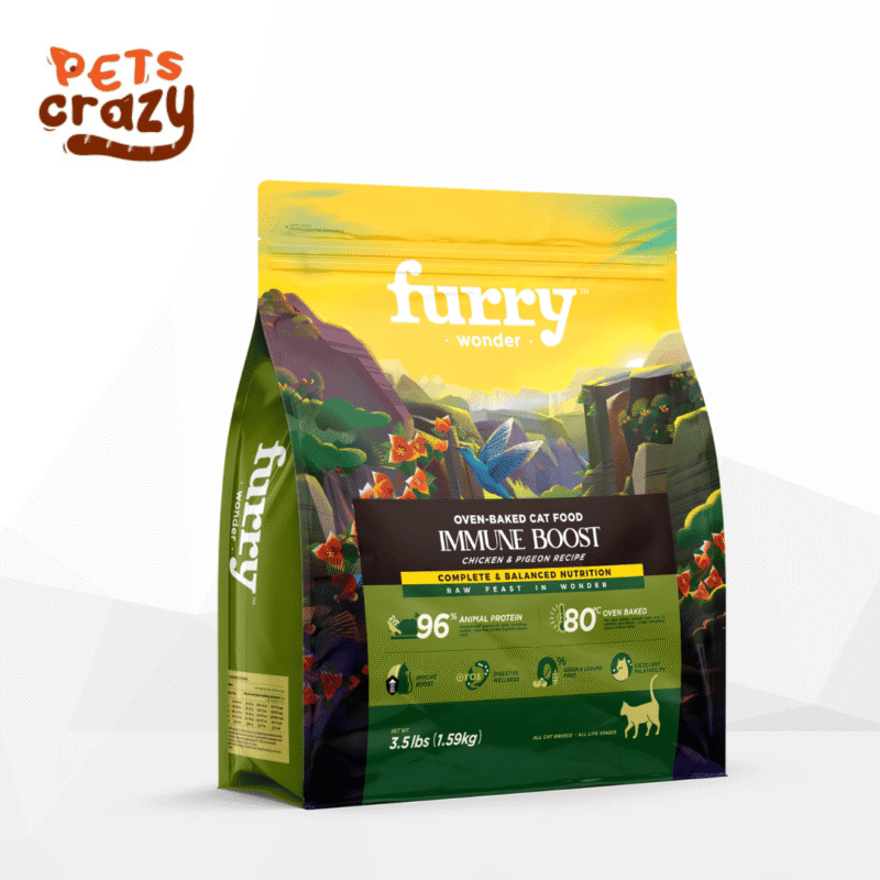 Furry Wonder Immune Boost Oven-Baked Chicken & Pigeon Recipe for Cats 3.5IB (1.59kg)