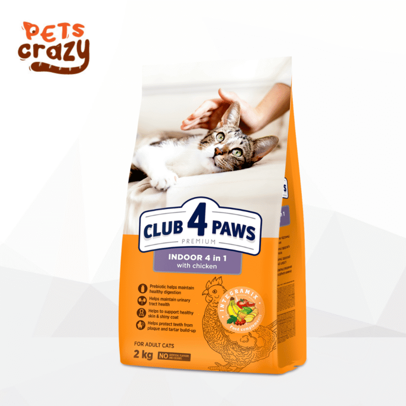 CLUB 4 PAWS Premium for Adult Cats with Indoor 4-in-1 Formula (Chicken Flavour)