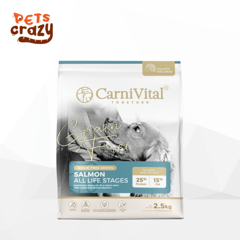 CarniVital Dog Dry Food - Grain-Free Salmon for All Life Stages Dogs