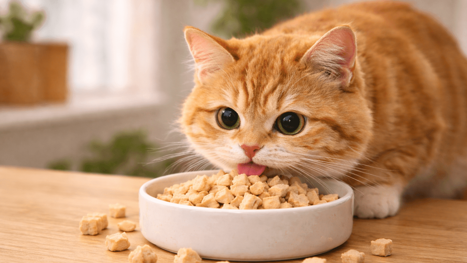Premium dry and freeze-dried cat food