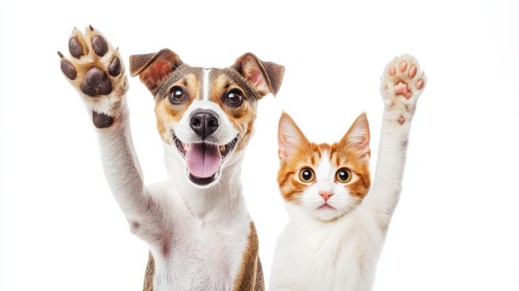 Happy cat and dog without allergies