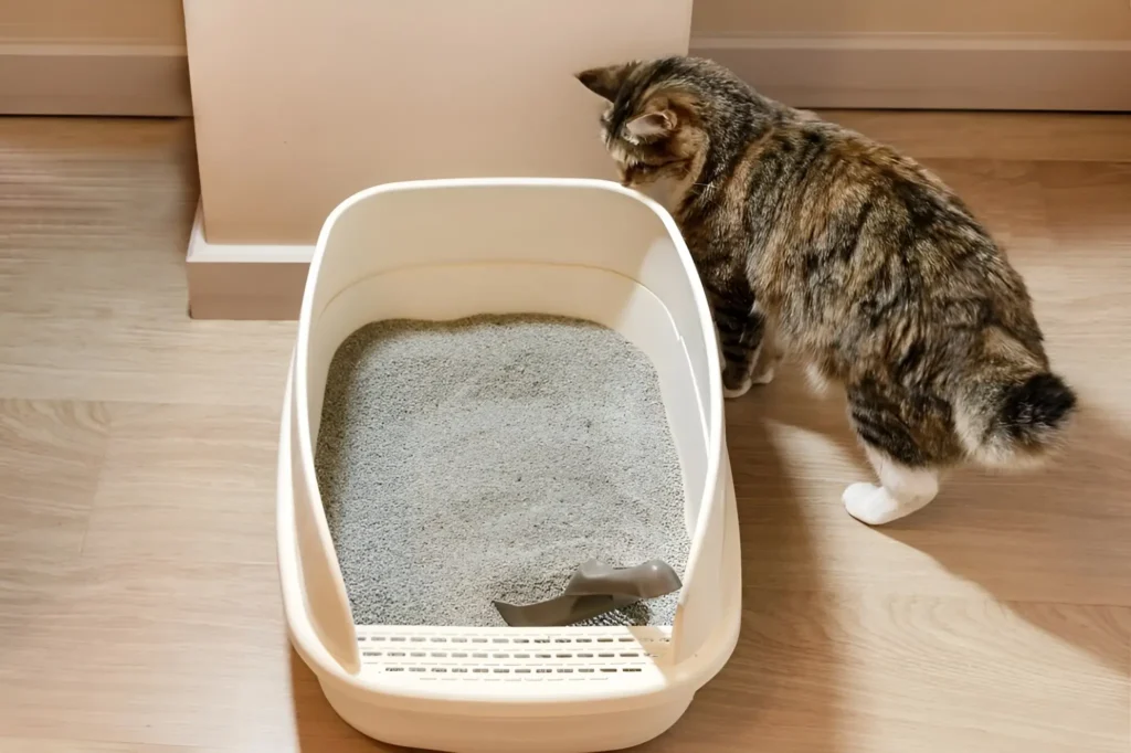 tofu cat litter in a box