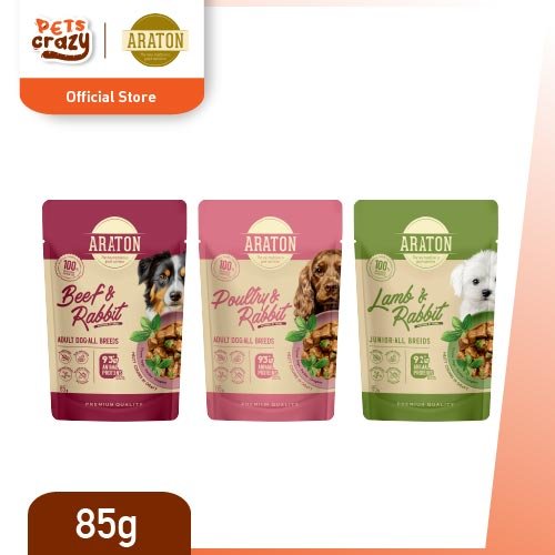 Dog Wet Food Pouch (85g) All Breed Dog | Araton
