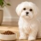 Nature's Protection dog food for a white-coated dog in Malaysia